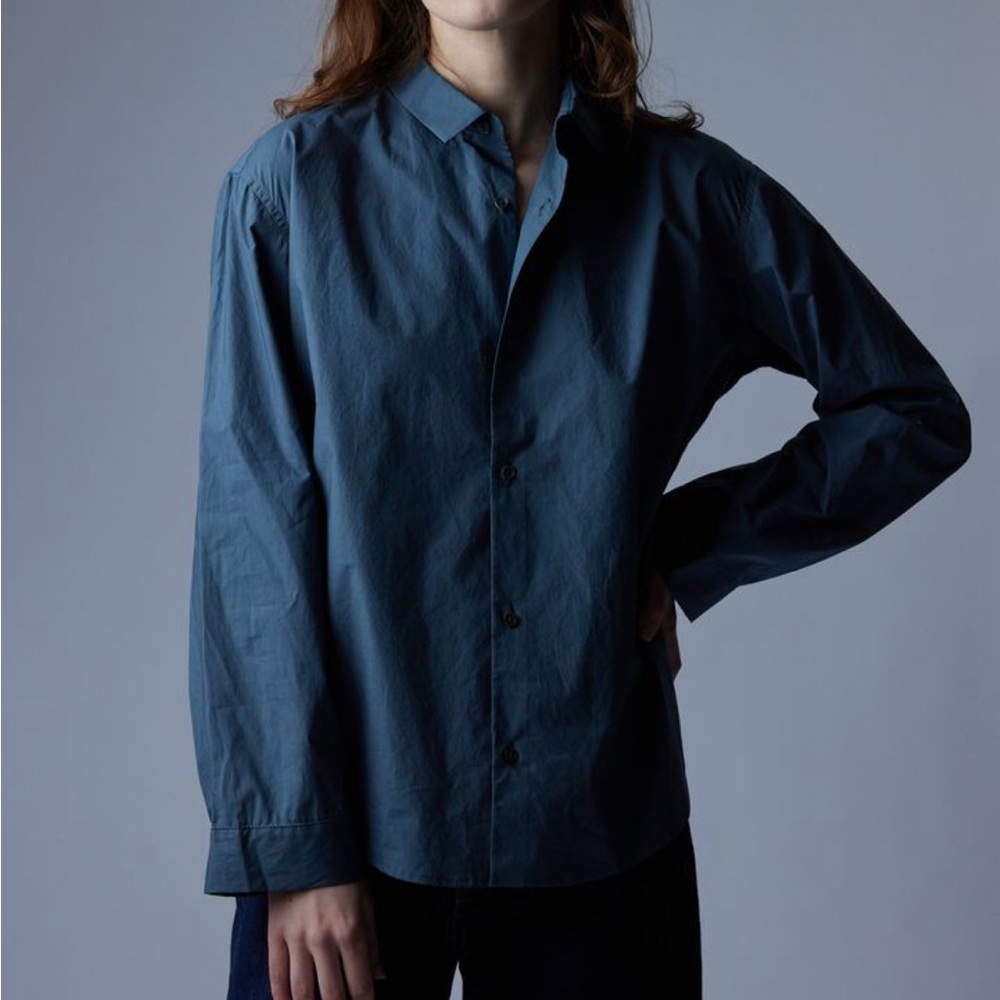 Caron Callahan Alice Shirt in Grey Poplin Size M